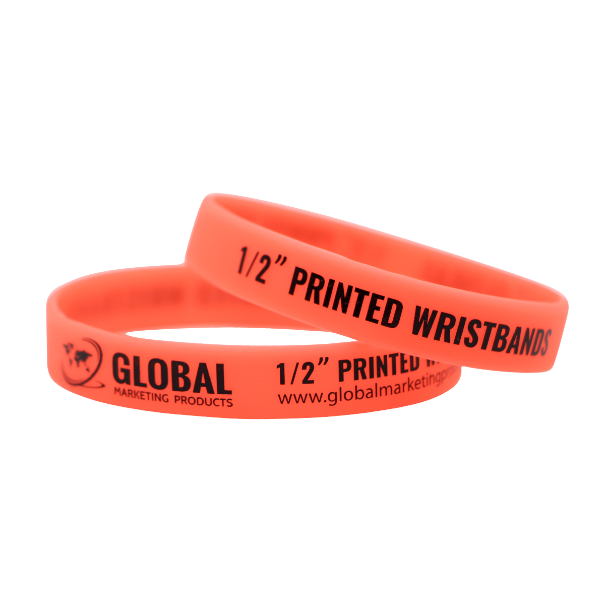 Debossed Ink Filled Silicone Wristbands - 1/2